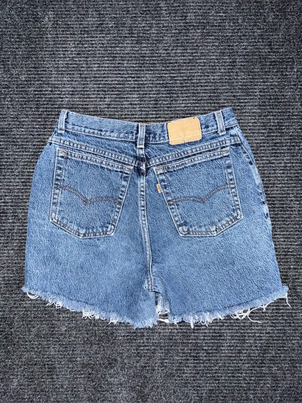 VTG 80s Levi's 573 Orange Tab Sz 27 High Rise Denim Cutoff Shorts Distressed USA